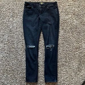 Lucky Brand Black Distressed Straight Leg Jeans
